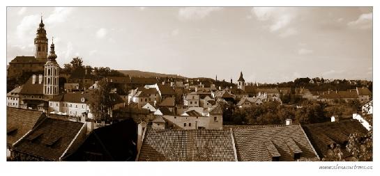 Český Krumlov - panorama - sepie