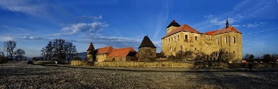 Hrad v zimě panorama
