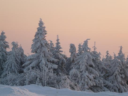 západ slunce pod Ještědem