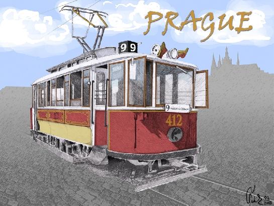Historická tramvaj Prague