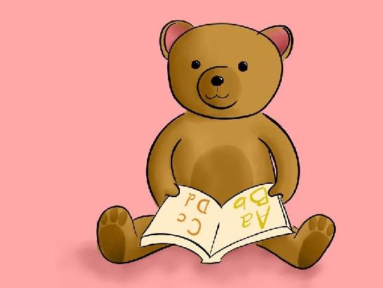Medvěd s knížkou - růžová