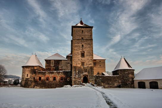 Zimní nádvoří hradu Švihov