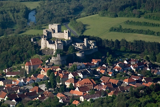 hrad Rabí - letecký snímek