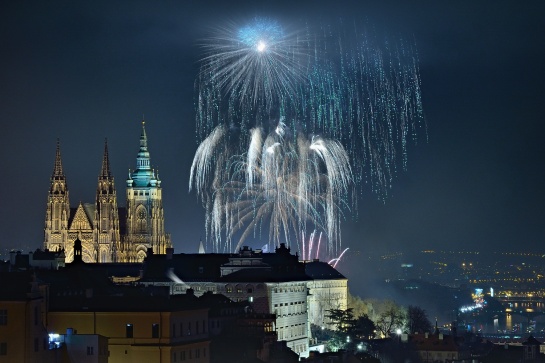 Pražský novoroční ohňostroj 2015