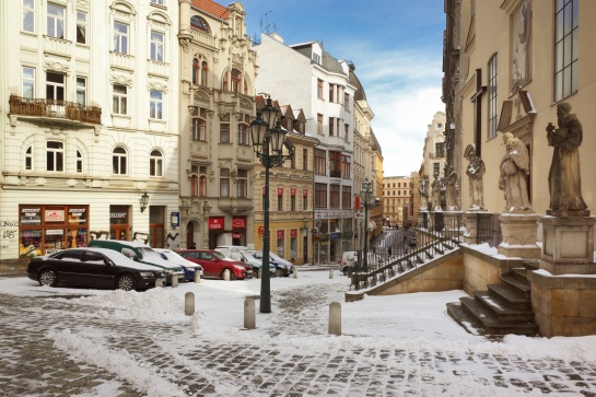 Brno, Kapucínské náměstí v zimě