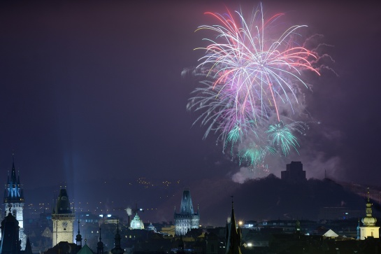 Pražský novoroční ohňostroj