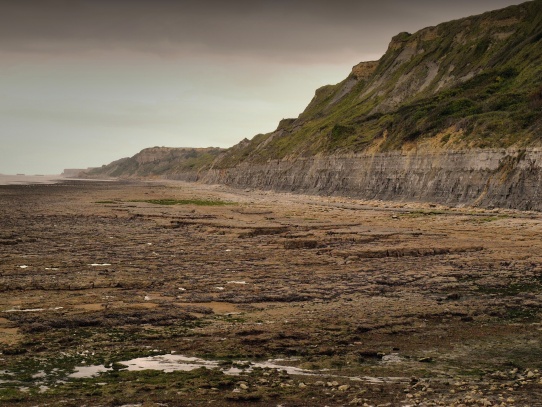 Odliv na pobřeží Normandie