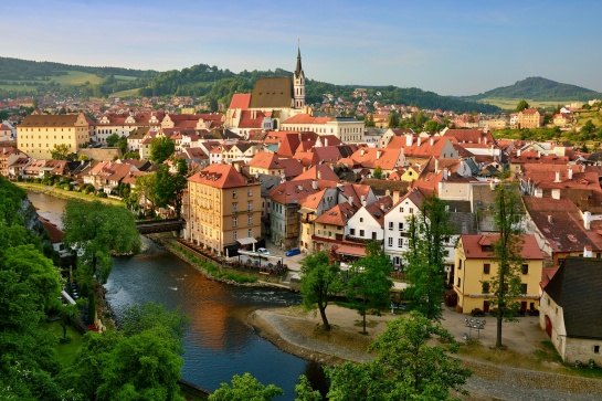Český Krumlov, městská památková rezervace zapsaná na seznamu světového dědictví UNESCO