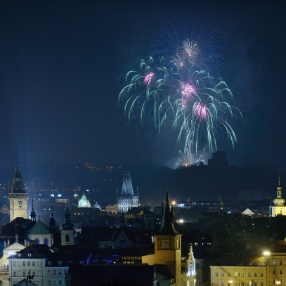Pražský novoroční ohňostroj