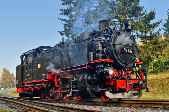 Parní lokomotiva Žitavské úzkorozchodné železnice v Jonsdorfu