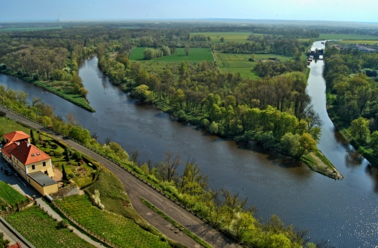 Mělník soutok Labe, Vltavy a Hořínského kanálu