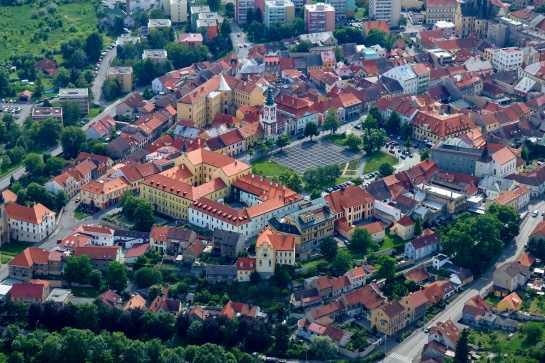 Slaný - letecký snímek