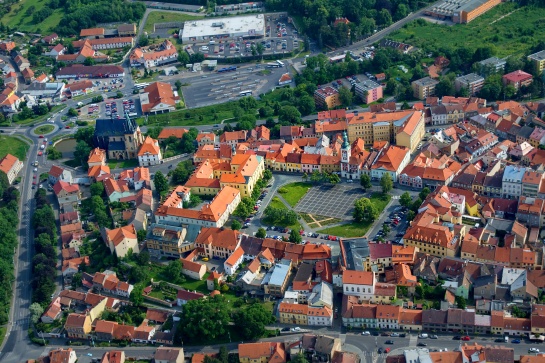 Slaný - letecký snímek