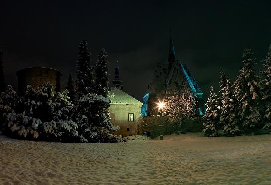Zimní romantická noc v Klatovech