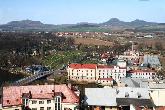 Louny z věže, severní pohled