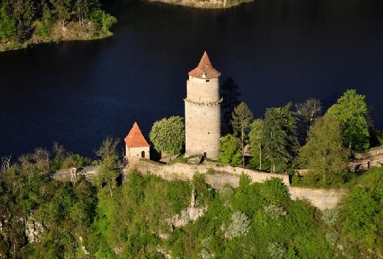 hrad Zvíkov - letecký snímek