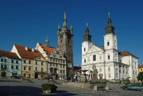 Klatovy-Černá věž a jezuitský kostel