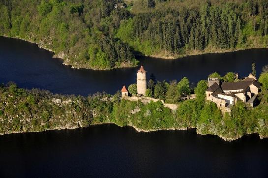 hrad Zvíkov - letecký snímek