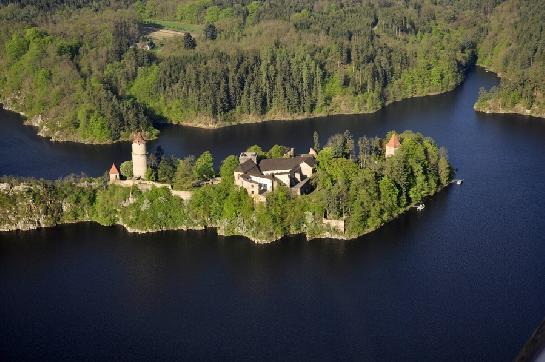 hrad Zvíkov - letecký snímek