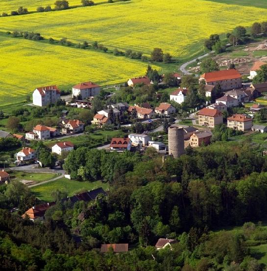 hrad Žebrák - letecký snímek