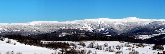 Zimní panorama Krkonoš