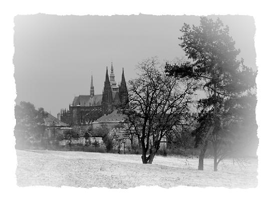 Zimní scenerie Pražskhého hradu